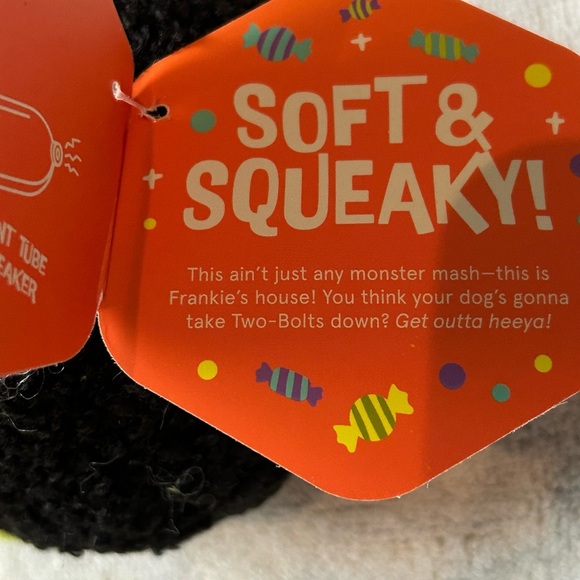 Monster Plush Dog Toy - Green and Black - Picture 5 of 5